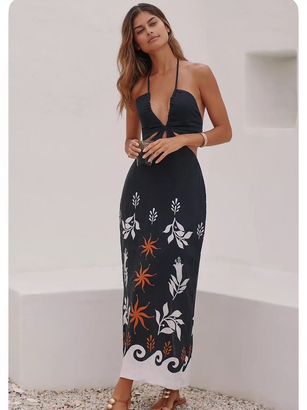 Anthropologie Seafolly Atlantis Halter Maxi Dress